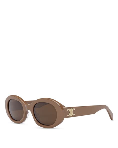 celine gold triomphe sunglasses|celine triomphe 52mm oval sunglasses.